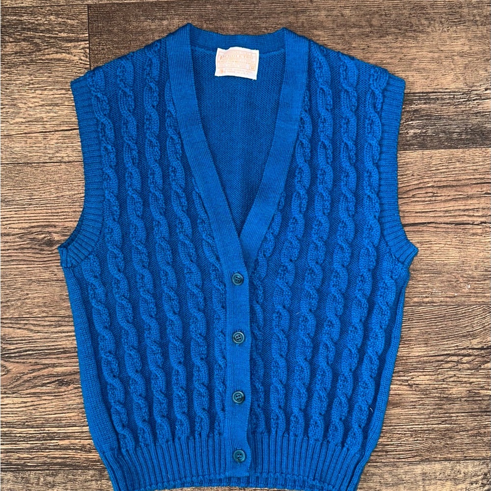 Vintage Pendleton Cable Knit Virgin Wool Vest  Size Medium